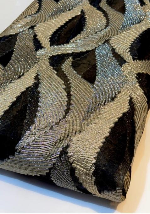 Silver Organza Jacquard Lehenga Set