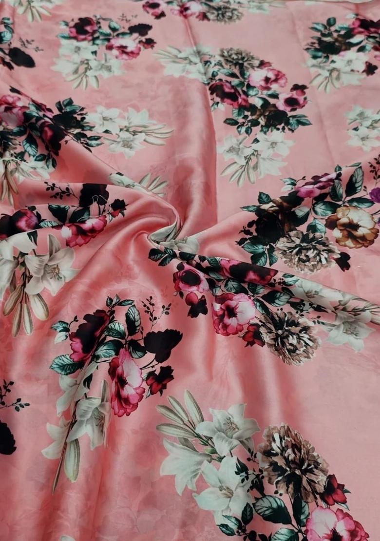 Pink Georgette Printed Lehenga Set