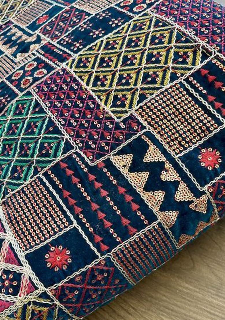 Maroon Embroidered Georgette Lehenga Set - Indya