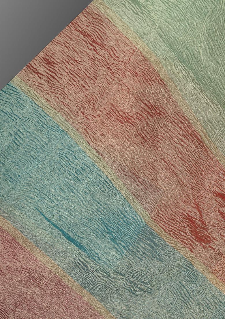 Multicolor Chinon Glitter Lehenga Set - Indya