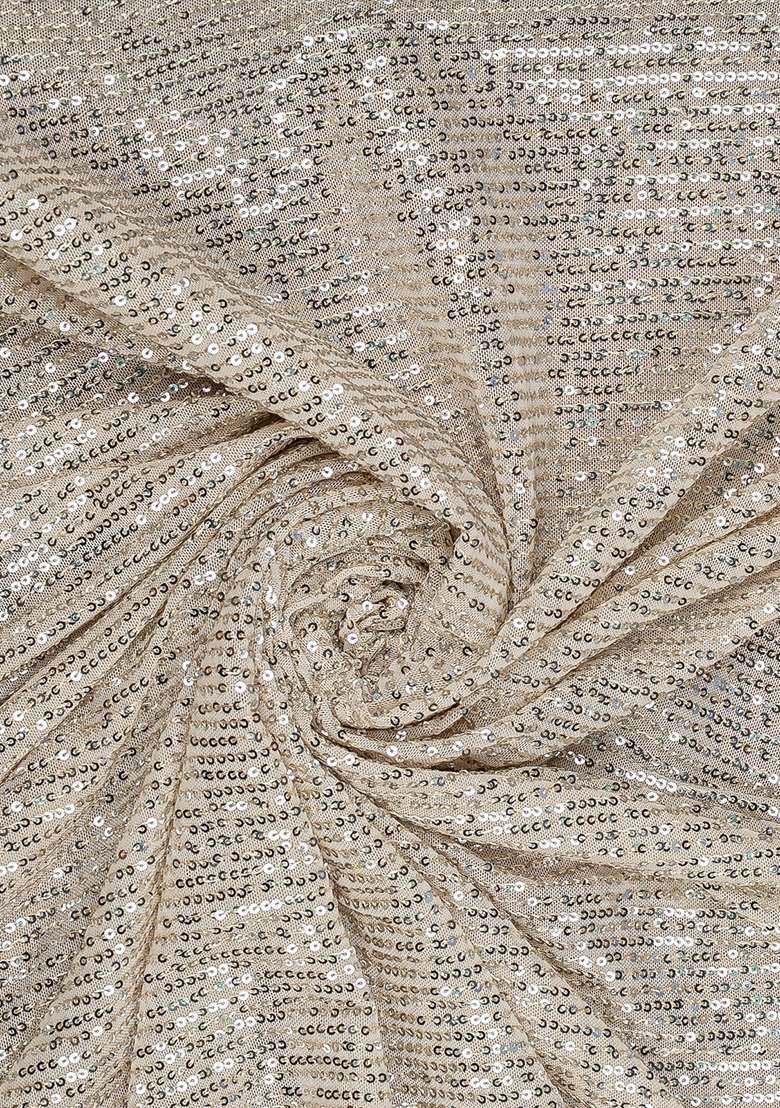 Beige Embellished Net Lehenga Set with Sequin for Diwali | Wedding & Festive Wear - Indya