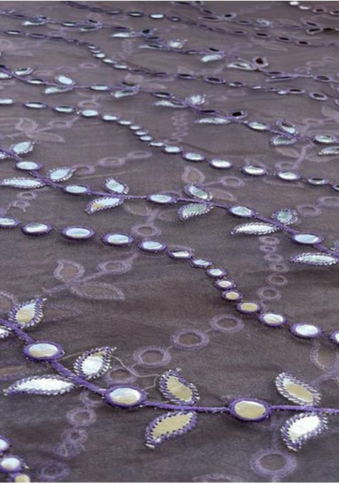 Lilac Sequin Embroidered Organza Lehenga Set