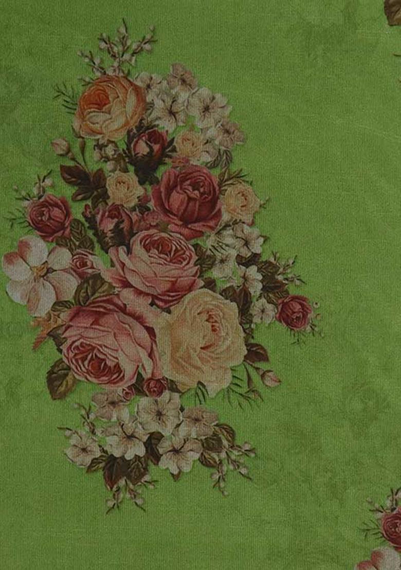 Parrot Green Weaving Organza Lehenga Set - Indya