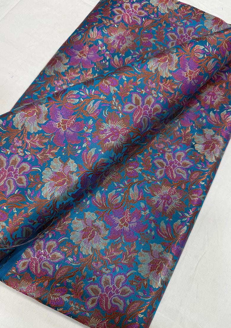 Royal Blue Brocade Lehenga Set