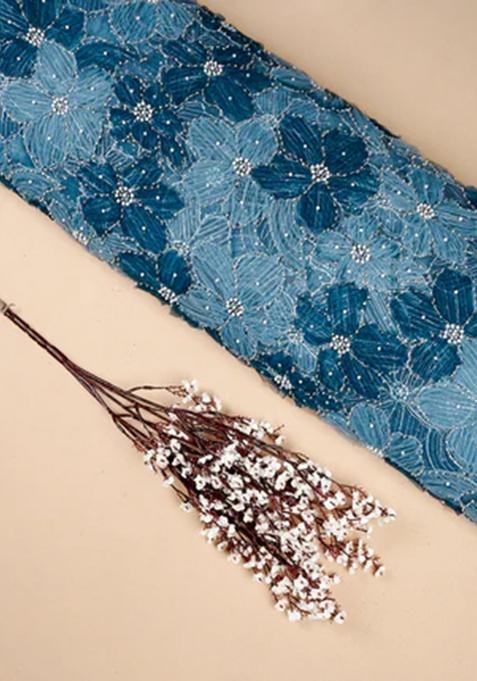 Sky Blue Printed Georgette Lehenga Set