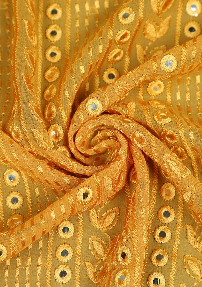 Yellow Sequin? Blouse Georgette Lehenga Set