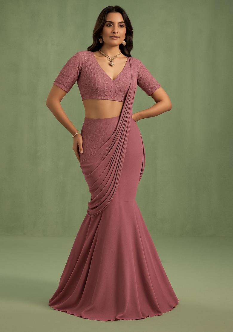 Pink Sequin? Blouse Georgette Lehenga Set