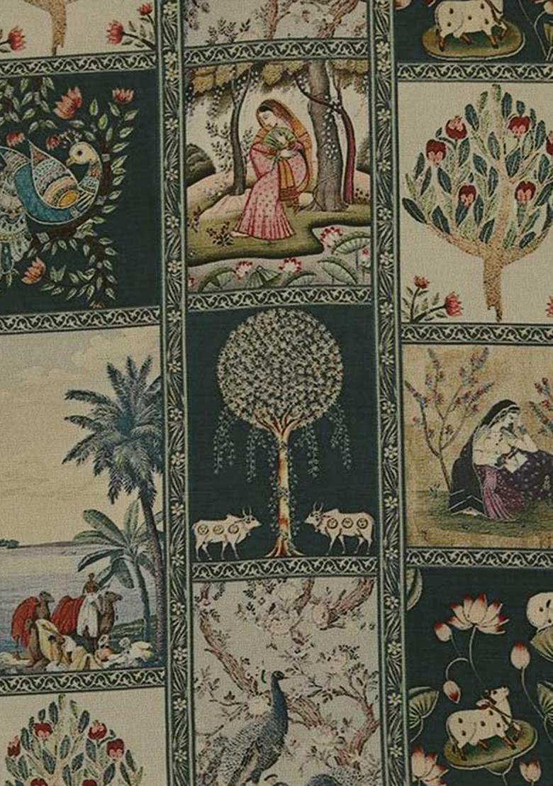 Green Printed Georgette Lehenga Set