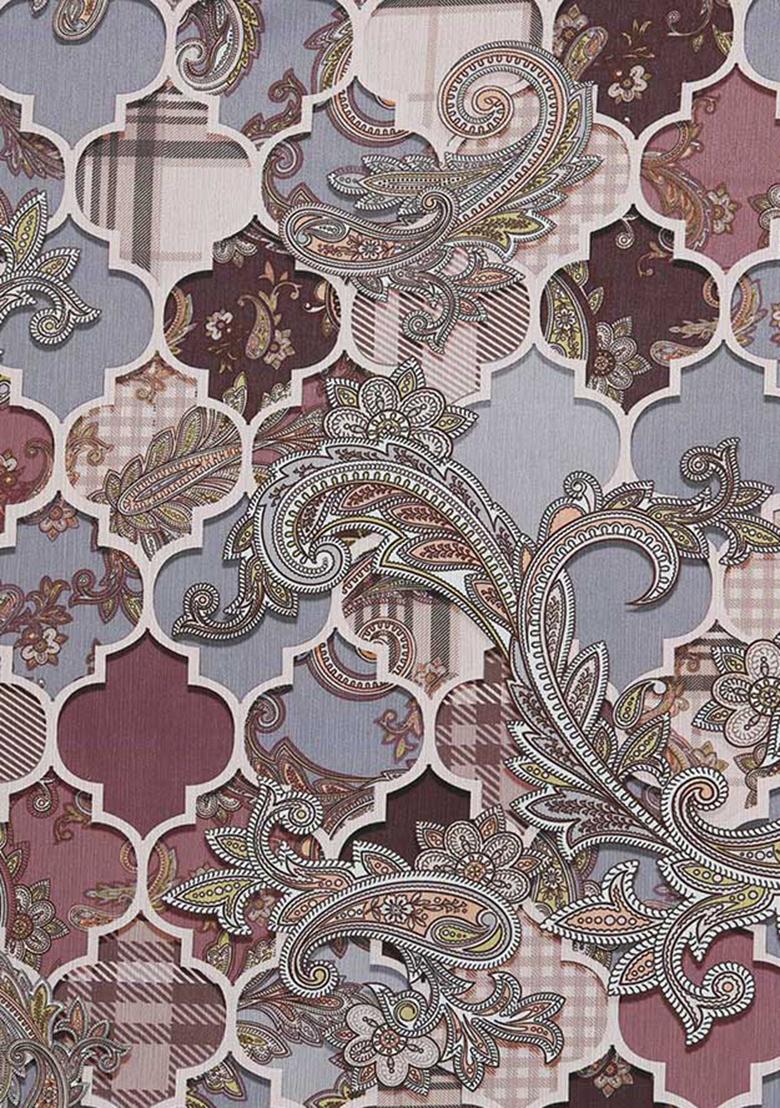 Purple Printed Georgette Lehenga Set - Indya