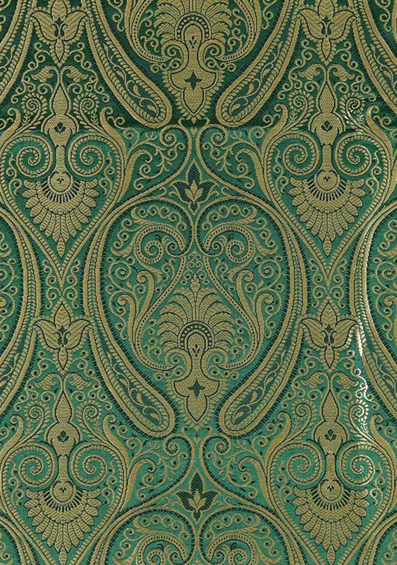 Green Brocade Lehenga Set - Indya