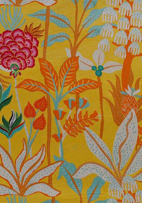 Yellow Printed Chiffon Lehenga Set