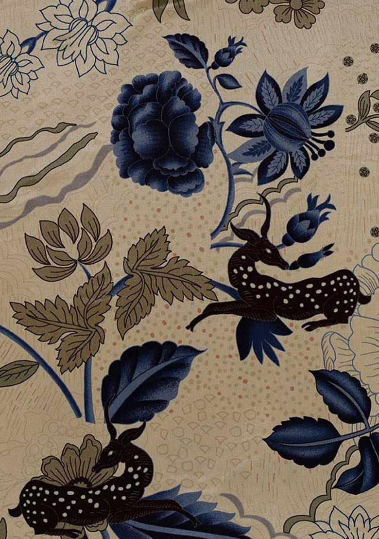 Beige Printed Chiffon Lehenga Set - Indya