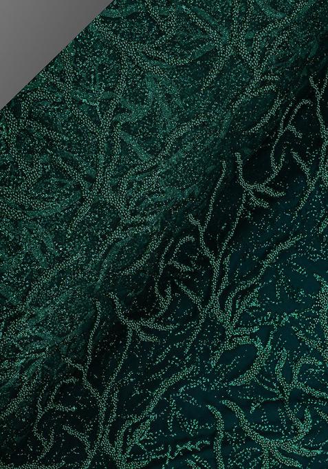 Green Embroidered Blouse Georgette Lehenga Set