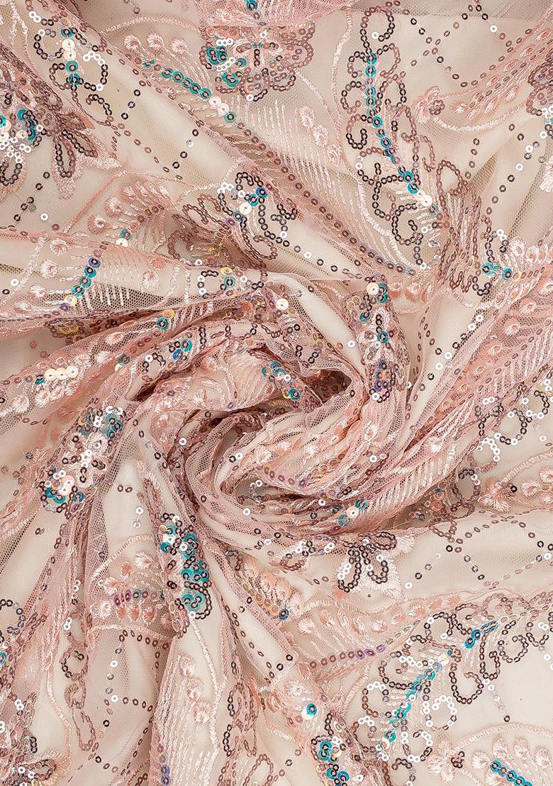 Pink Sequin Embellished Blouse Georgette Lehenga Set