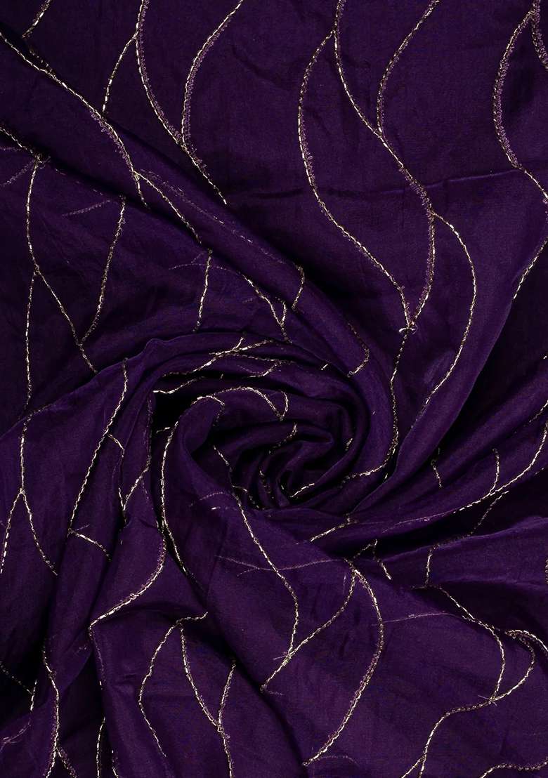 Purple Embellished Organza Lehenga Set - Indya