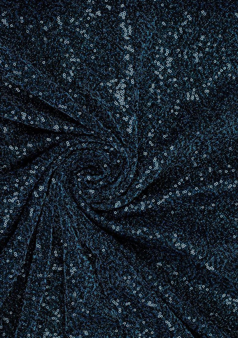 Blue Embellished Net Lehenga Set