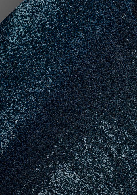 Blue Embellished Net Lehenga Set