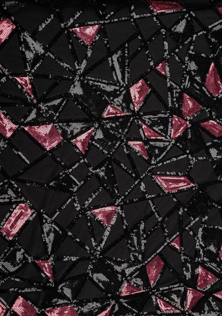 Black Embellished Blouse Georgette Lehenga Set