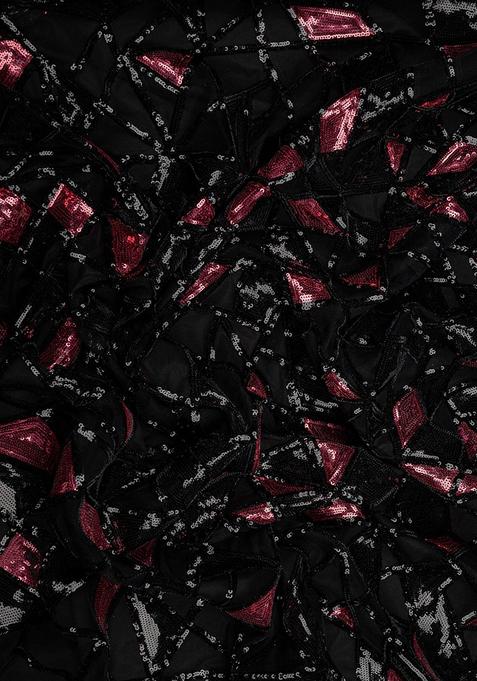 Black Embellished Blouse Georgette Lehenga Set