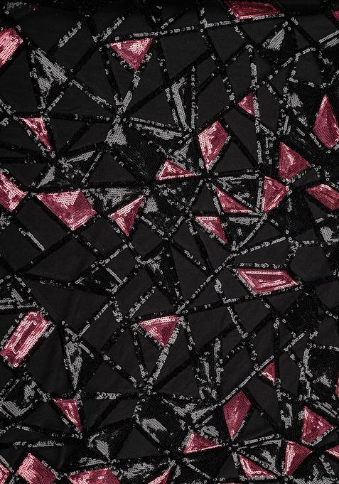 Black Embellished Blouse Georgette Lehenga Set