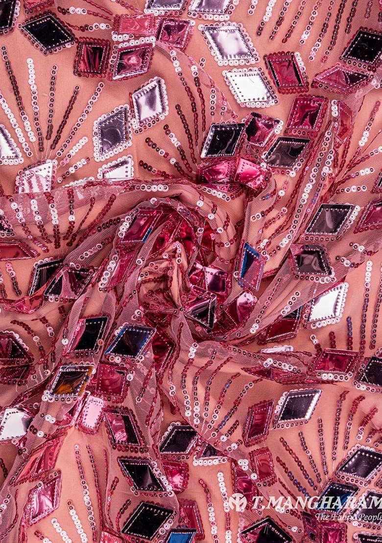Pink Embroidered Blouse Georgette Lehenga Set for Diwali and Festive Wear - Indya