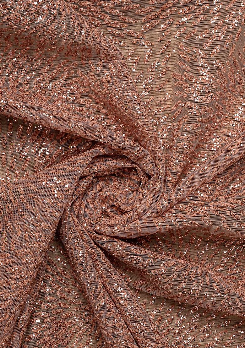 Peach Embellished Blouse Georgette Lehenga Set