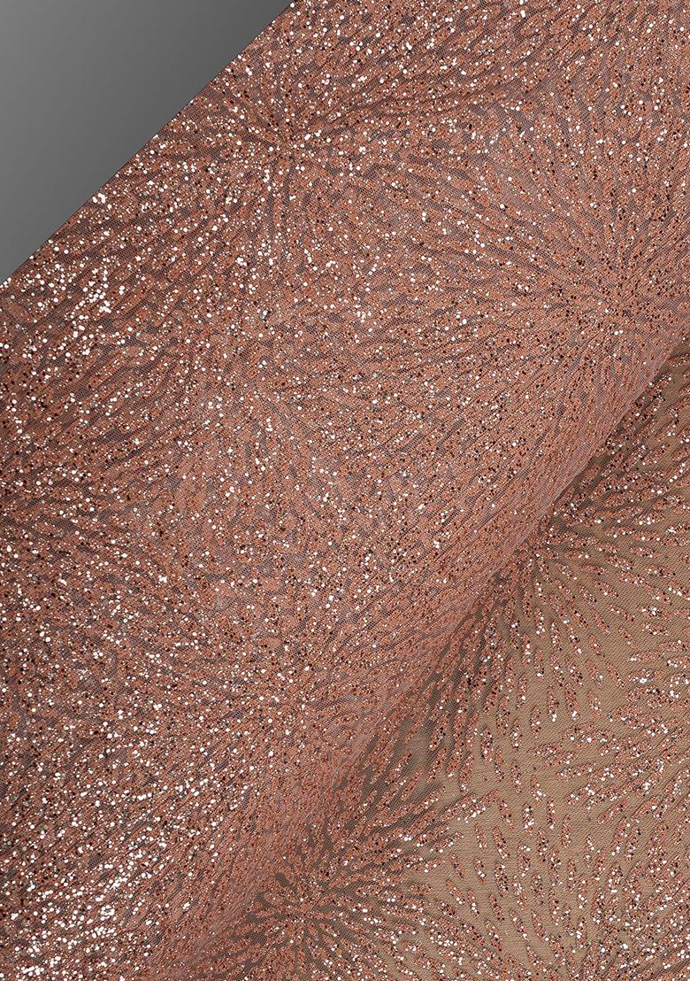 Peach Embellished Blouse Georgette Lehenga Set