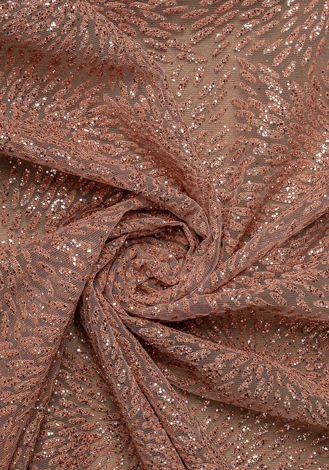 Peach Embellished Blouse Georgette Lehenga Set