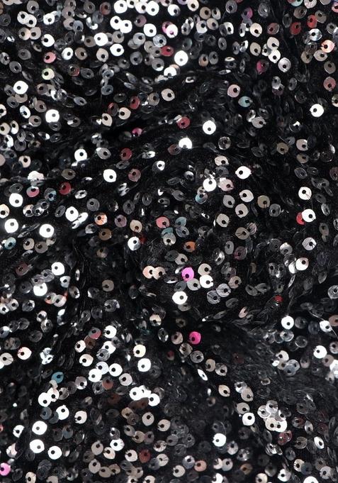 Black Sequin Blouse Georgette Lehenga Set