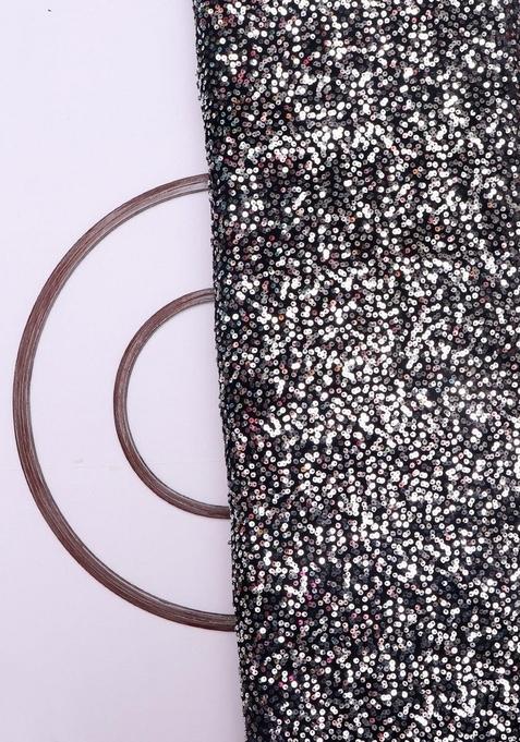 Black Sequin Blouse Georgette Lehenga Set