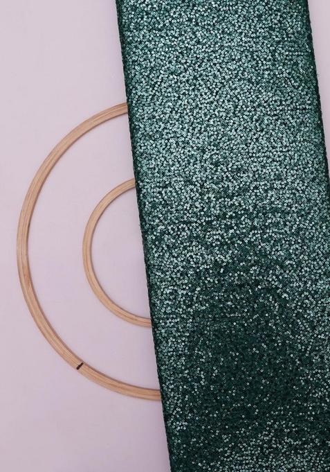 Green Sequin Net Lehenga Set