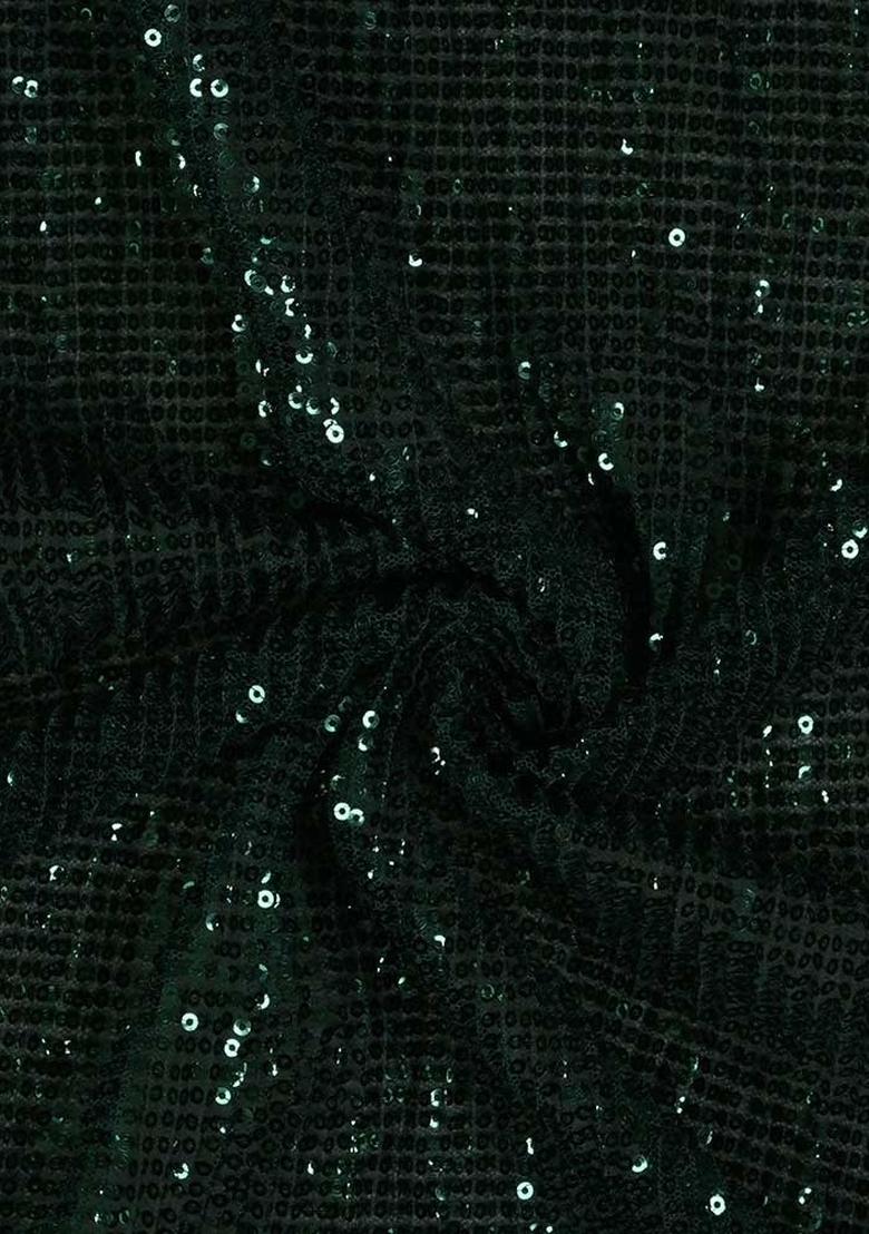 Bottle Green Sequin Net Fusion Set