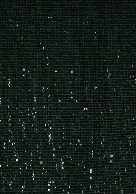 Bottle Green Sequin Net Fusion Set
