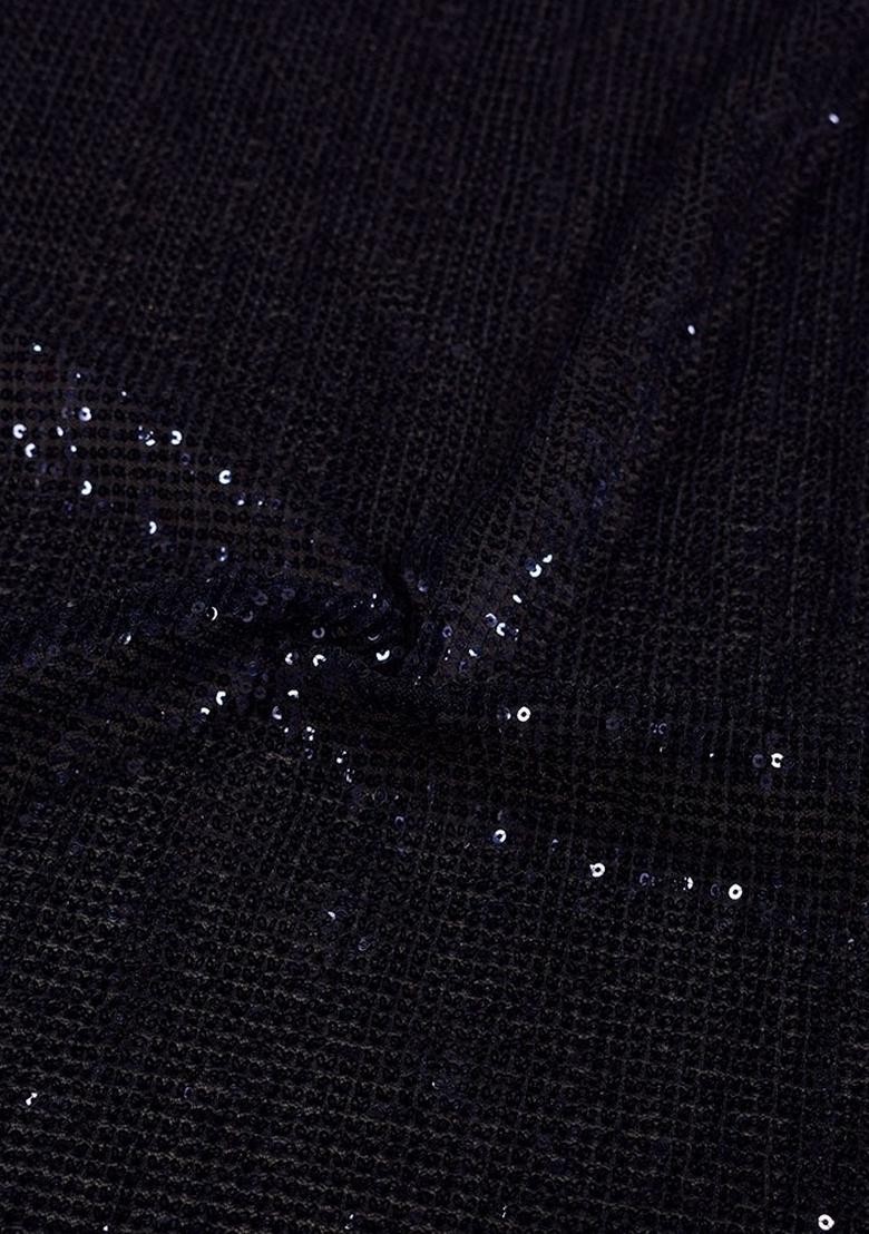 Black Sequin Net Fusion Set