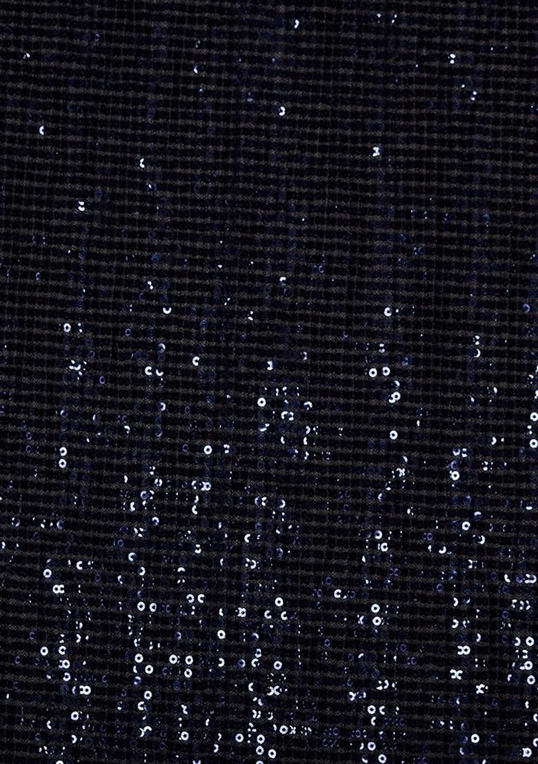 Black Sequin Net Fusion Set - Indya