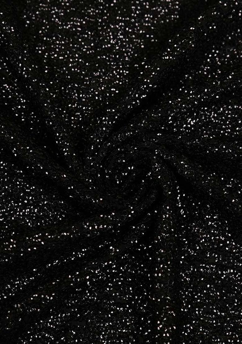 Black Sequin Georgette Fusion Set