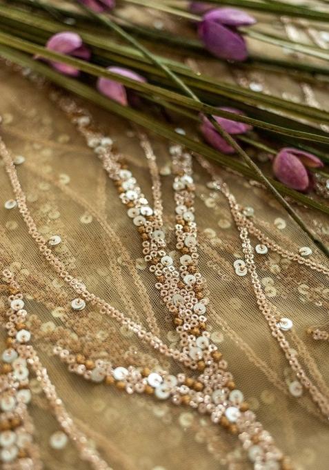 Gold Embellished Blouse Georgette Lehenga Set