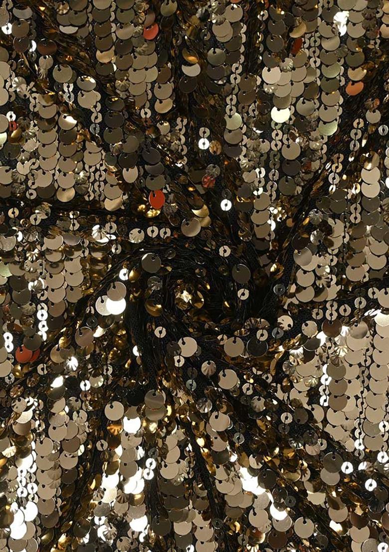 Golden Embellished Blouse Georgette Lehenga Set