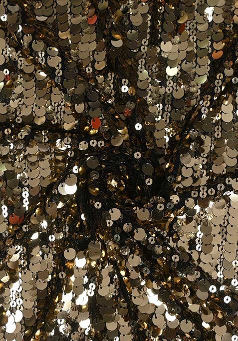 Golden Embellished Blouse Georgette Lehenga Set