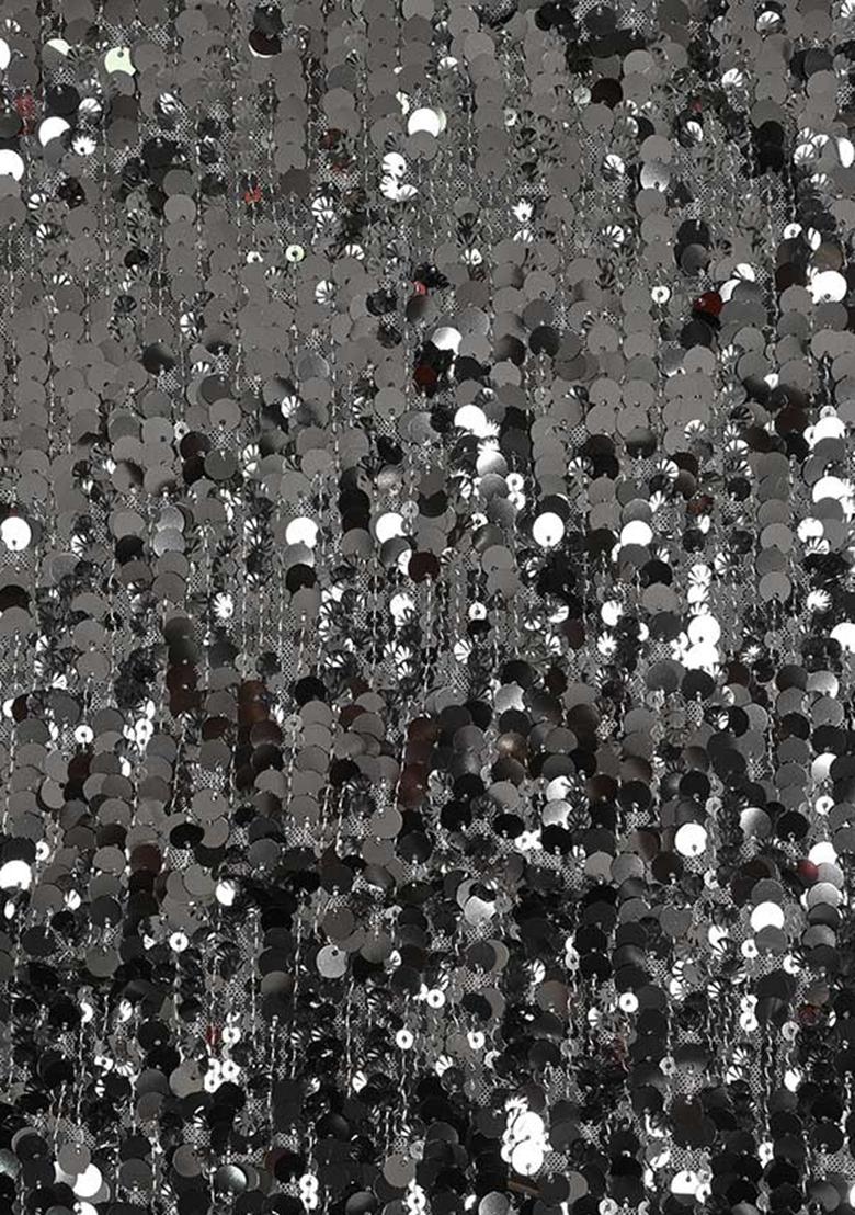 Silver Sequin Embellished Blouse Georgette Lehenga Set