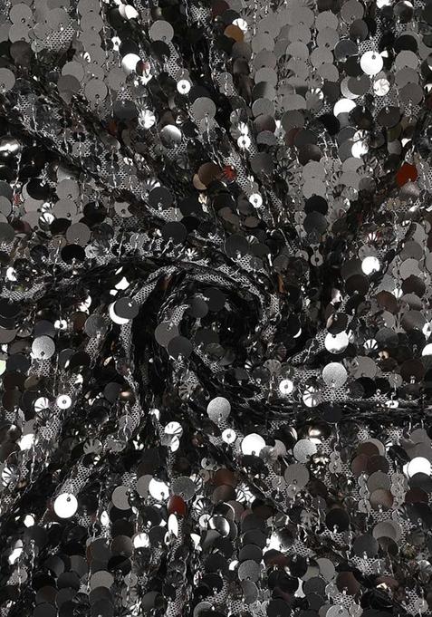 Silver Sequin Embellished Blouse Georgette Lehenga Set