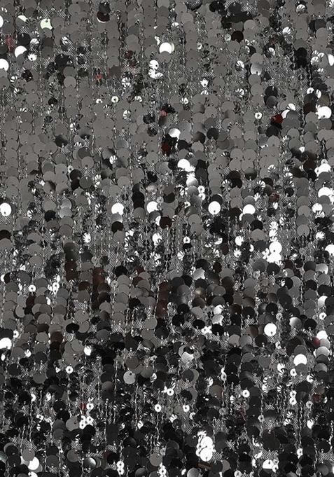 Silver Sequin Embellished Blouse Georgette Lehenga Set