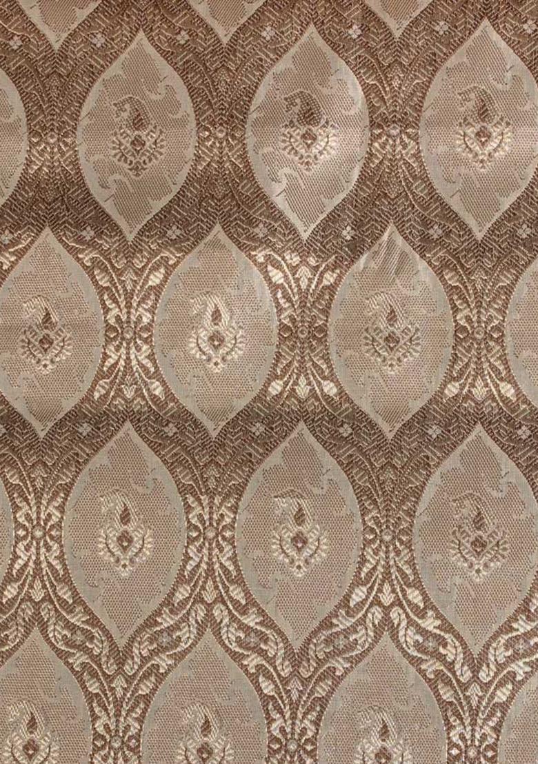 Golden Jacquard Brocade Lehenga Set