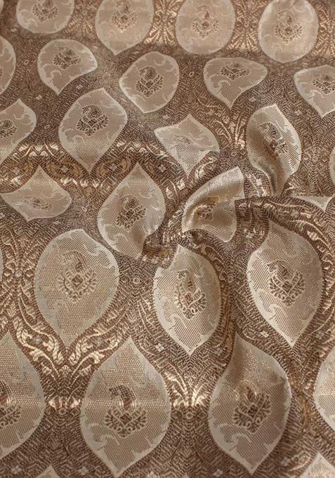 Golden Jacquard Brocade Lehenga Set