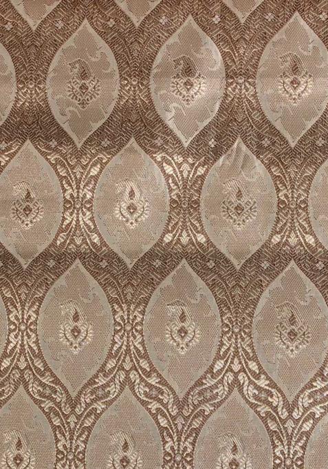 Golden Jacquard Brocade Lehenga Set