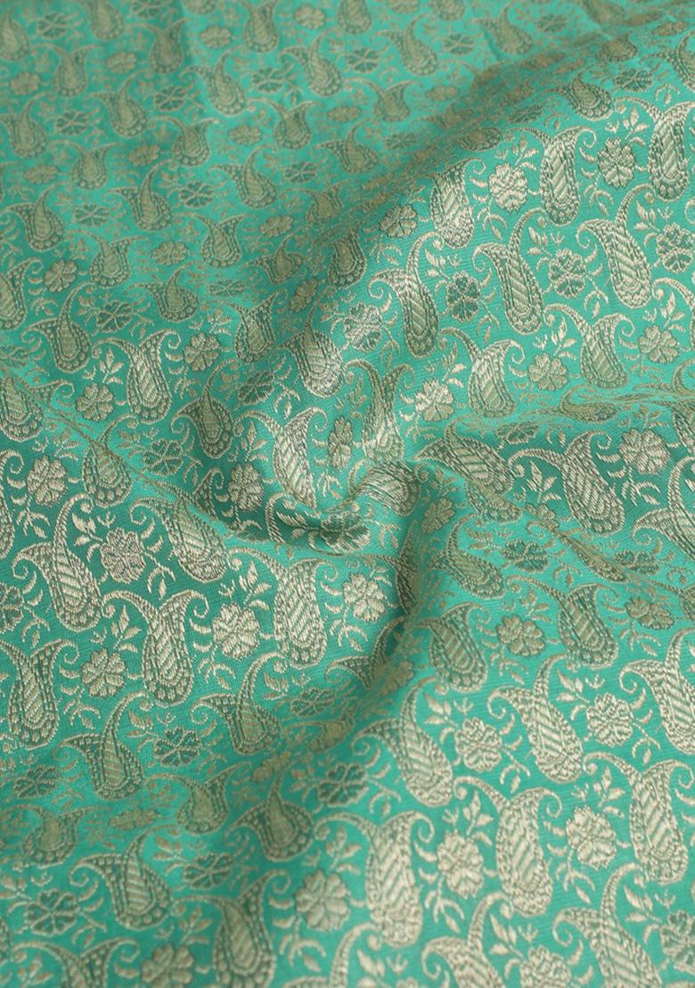 Sea Green Jacquard Brocade Lehenga Set