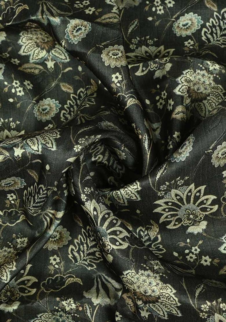 Green Printed Tussar Lehenga Set