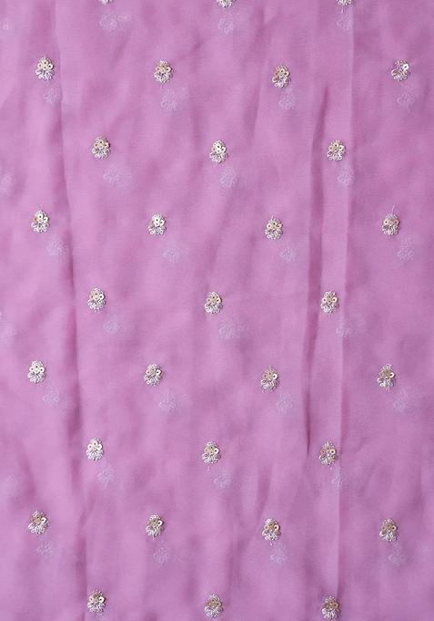 Pink Embroidered Georgette Lehenga Set