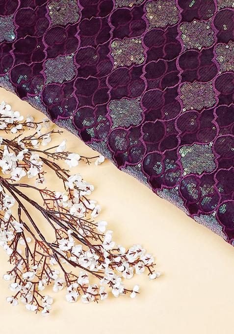 Wine Embroidered Georgette Lehenga Set