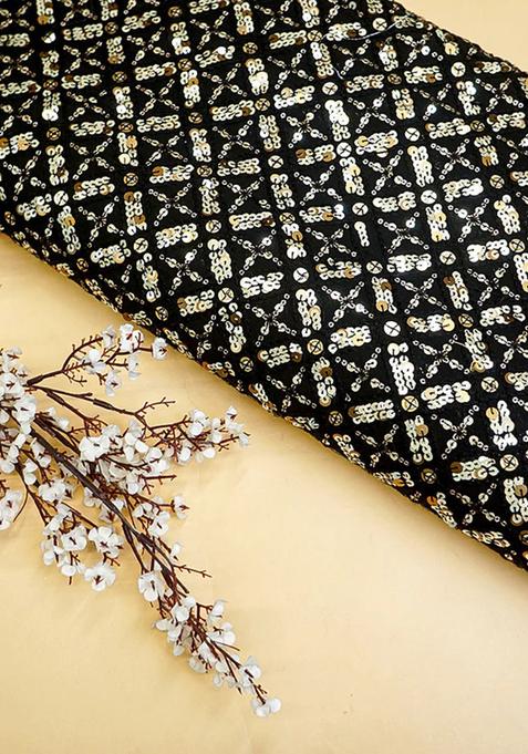 Black Sequin Embellished Georgette Lehenga Set